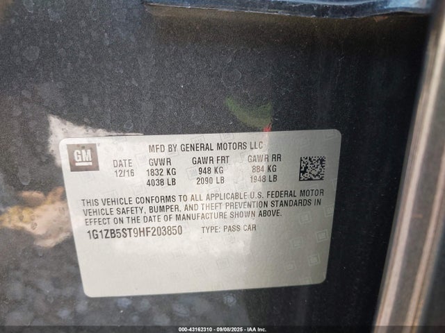 1G1ZB5ST9HF203850 Chevrolet lfv - di: direct injection, vvt: variable valve timing, gen 1