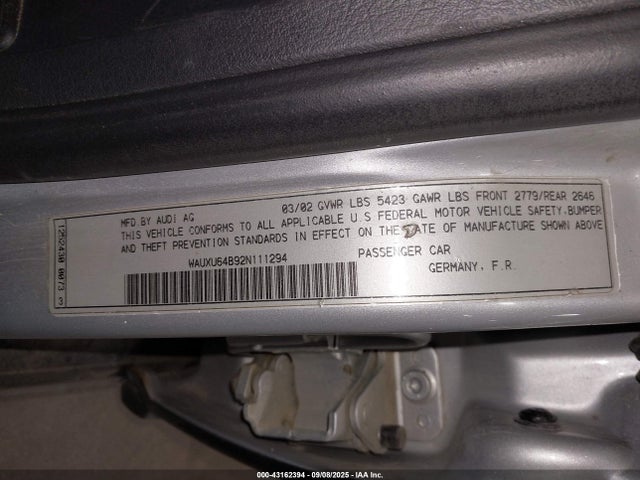 2002 AUDI S6 WAUXU64B92N111294 Photo 8