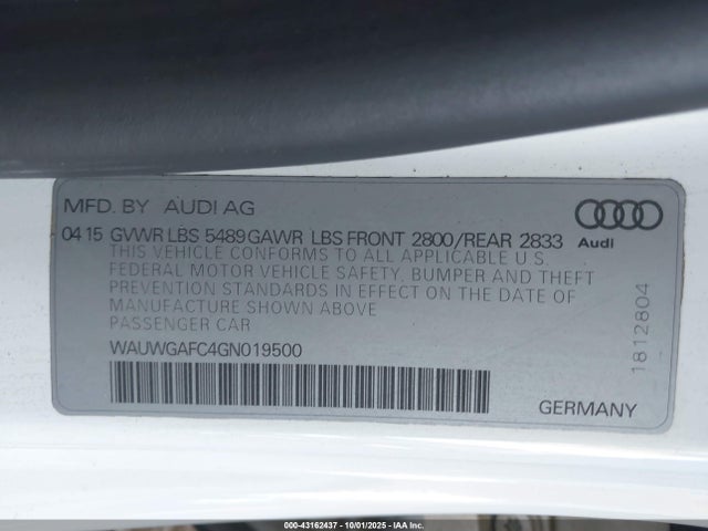 2016 AUDI A7 WAUWGAFC4GN019500 Photo 8