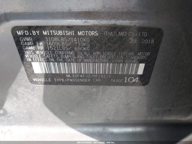 2018 MITSUBISHI MIRAGE G4 ML32F4FJ2JHF16125 Photo 8