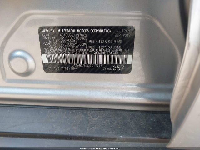 Продаж на аукціоні авто 2018 Mitsubishi Outlander Sport 2.0 Es, vin: JA4AR3AU8JZ017777, номер лоту: 43162456