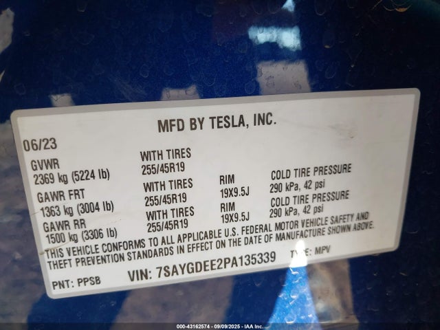 2023 TESLA MODEL Y 7SAYGDEE2PA135339 Photo 8