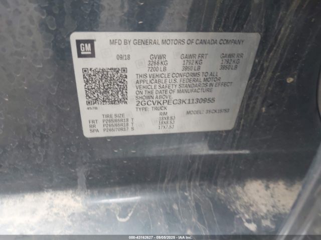 2019 CHEVROLET SILVERADO 1500 LD 2GCVKPEC3K1130955 Photo 8