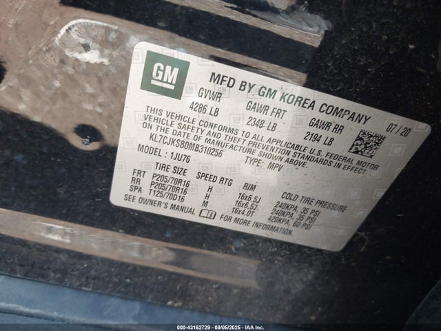 Chevrolet LUV 2021 KL7CJKSB0MB310256 Image 9