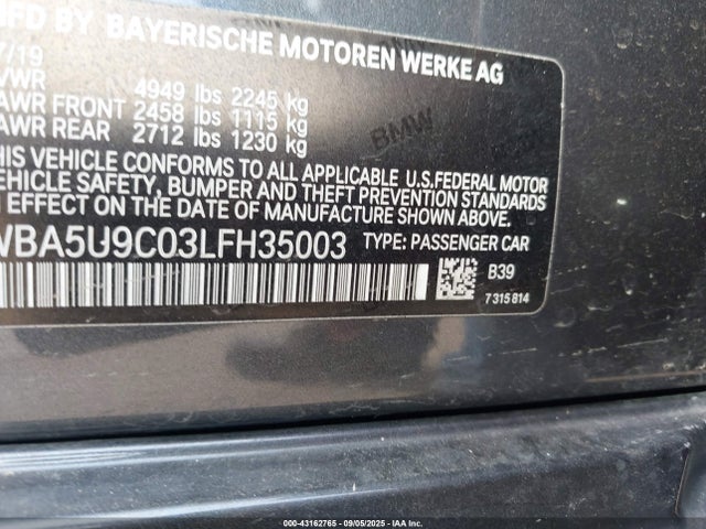 WBA5U9C03LFH35003 BMW M340I