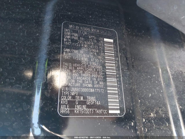 Nissan 2025 2025 JN8BT3BB0SW417512 Image 9