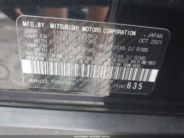 2022 MITSUBISHI OUTLANDER JA4J4UA82NZ045278 Photo 8