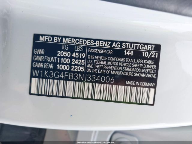 2022 MERCEDES-BENZ A 220 W1K3G4FB3NJ334006 Photo 8