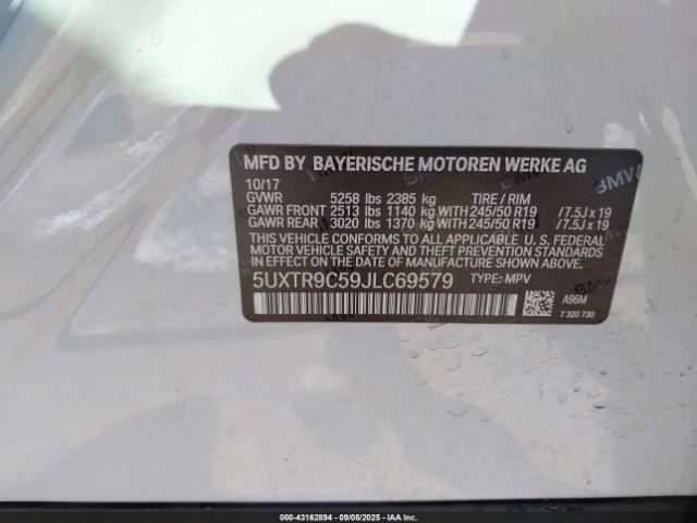 2018 BMW X3 5UXTR9C59JLC69579 Photo 8