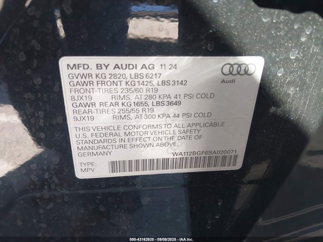2025 AUDI Q6 E-TRON WA112BGF6SA020071 Photo 8
