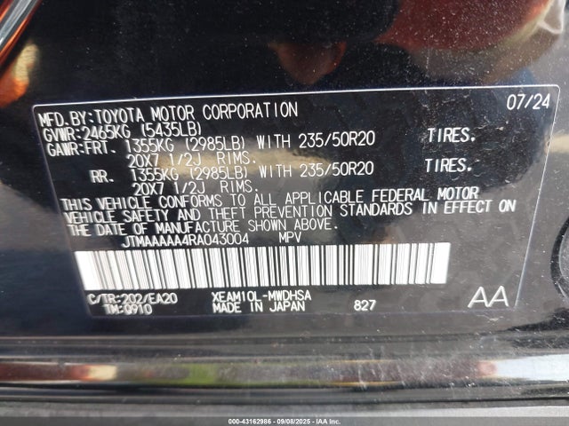JTMAAAAA4RA043004 Toyota 1xm motor