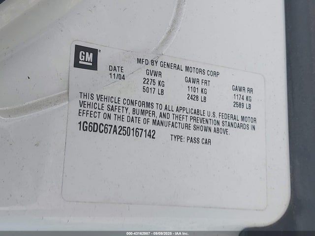 2005 CADILLAC STS 1G6DC67A250167142 Photo 8