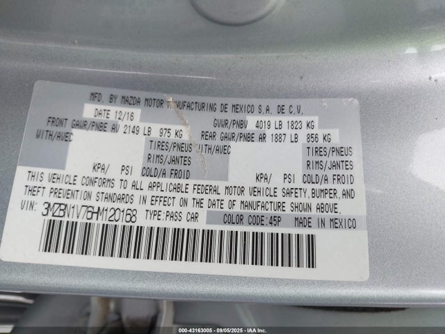 3MZBN1V76HM120168 Mazda pe