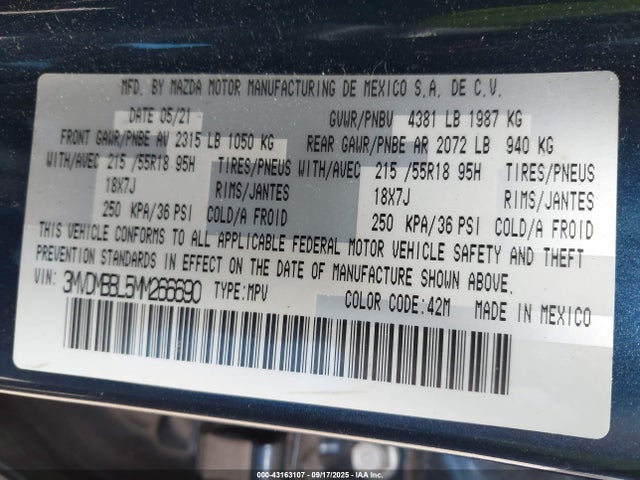 Mazda py 2021 3MVDMBBL5MM266690 Image 9