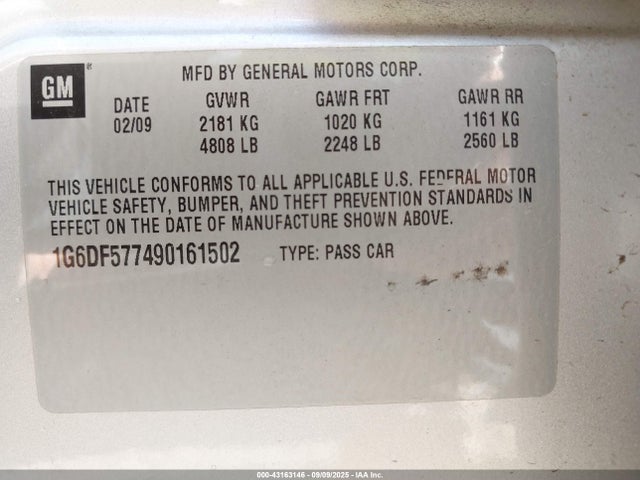 2009 CADILLAC CTS 1G6DF577490161502 Photo 8