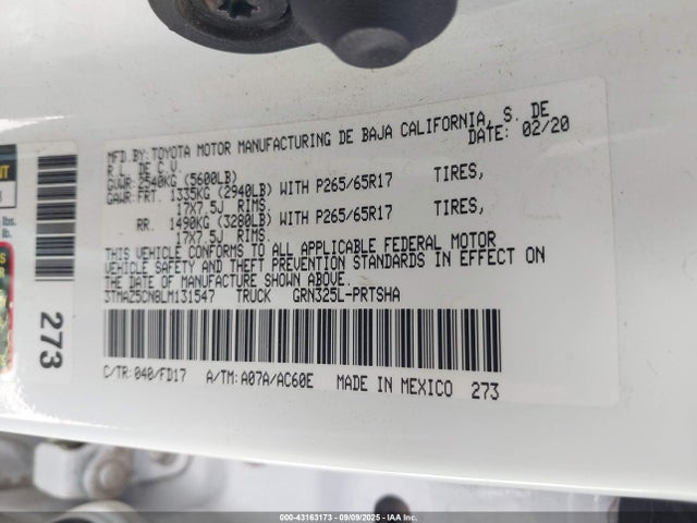3TMAZ5CN8LM131547 Toyota 2gr-fks