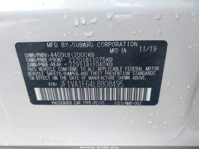 Subaru dib 2020 JF1VA1F64L8808495 Image 9