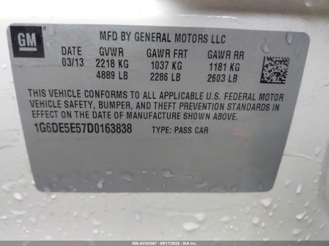 2013 CADILLAC CTS 1G6DE5E57D0163838 Photo 8