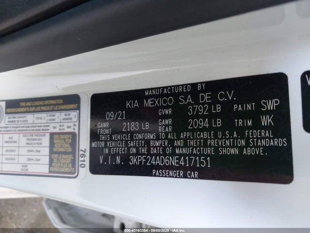 KIA mpi nu 2022 3KPF24AD6NE417151 Image 9