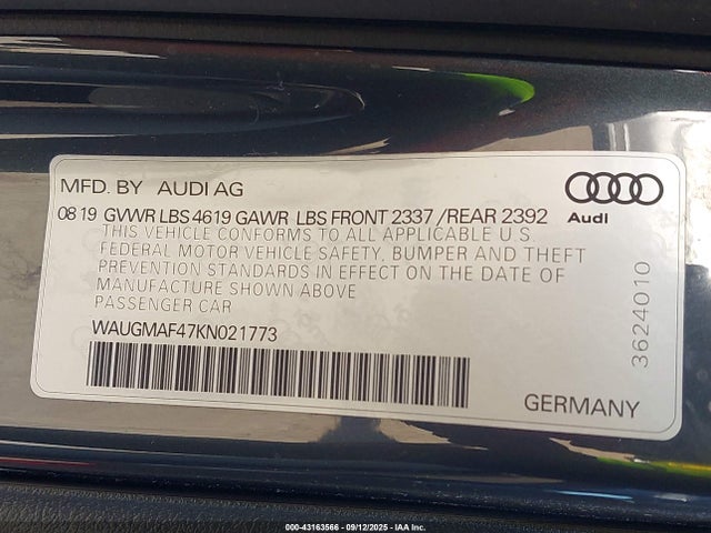 2019 AUDI A4 WAUGMAF47KN021773 Photo 8