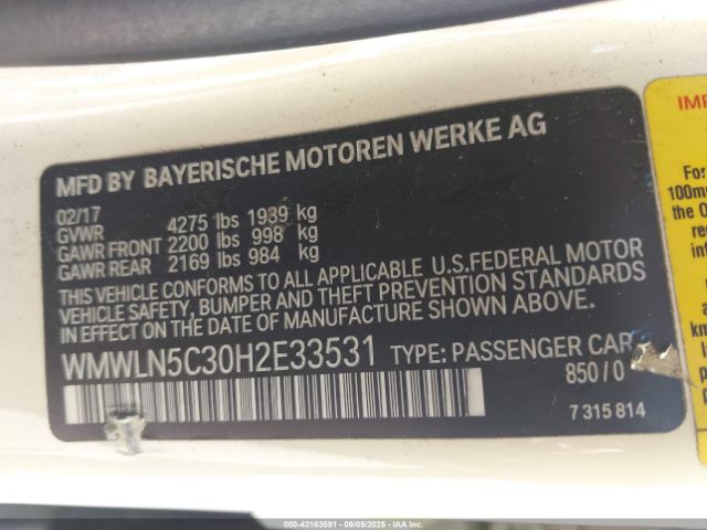 2017 MINI CLUBMAN WMWLN5C30H2E33531 Photo 8