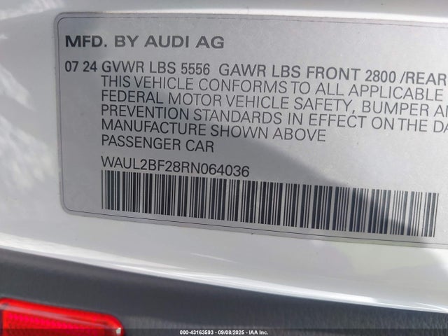 2024 AUDI A6 WAUL2BF28RN064036 Photo 8