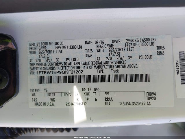 1FTEW1EP9GKF21202 Ford 2016