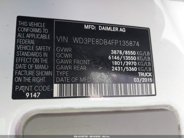 Mercedes-Benz 2015 2015 WD3PE8DB4FP135874 Image 9
