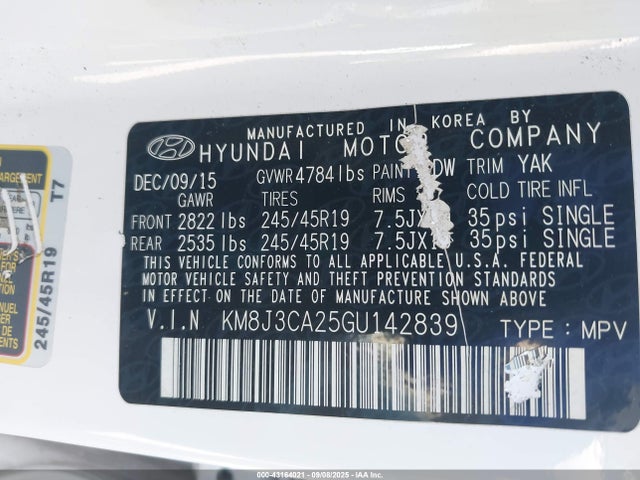 Hyundai 2016 2016 KM8J3CA25GU142839 Image 9