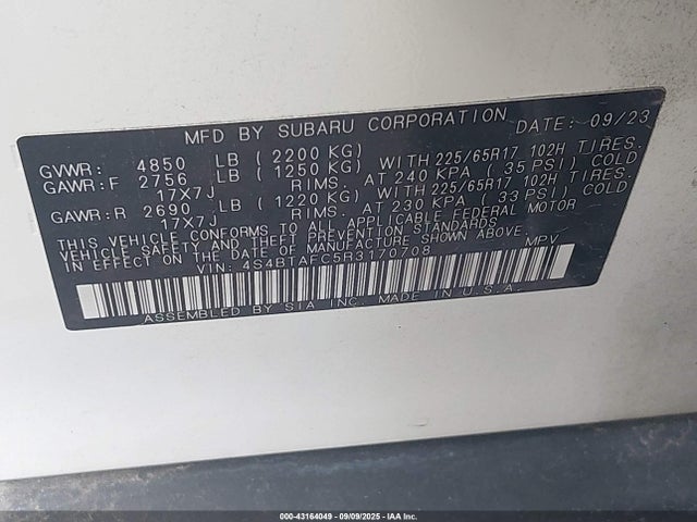 4S4BTAFC5R3170708 Subaru na, u5