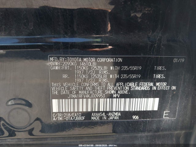 2019 TOYOTA RAV4 JTMA1RFV4KJ009953 Photo 8