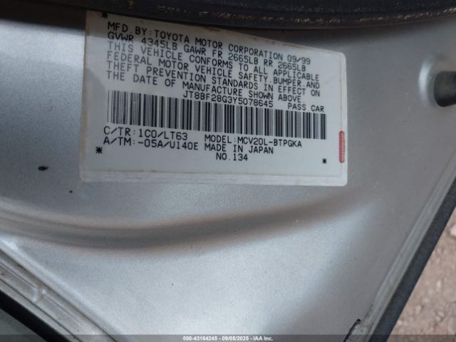 2000 LEXUS ES 300 JT8BF28G3Y5078645 Photo 8