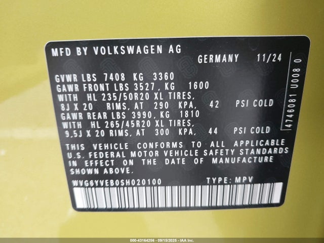 WVG6YVEB0SH020100 Volkswagen Id Buzz