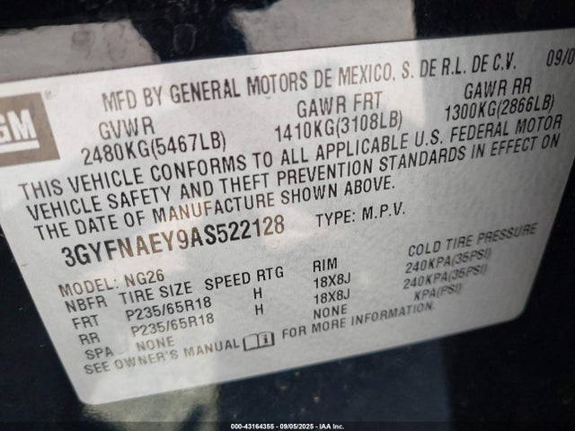 2010 CADILLAC SRX 3GYFNAEY9AS522128 Photo 8