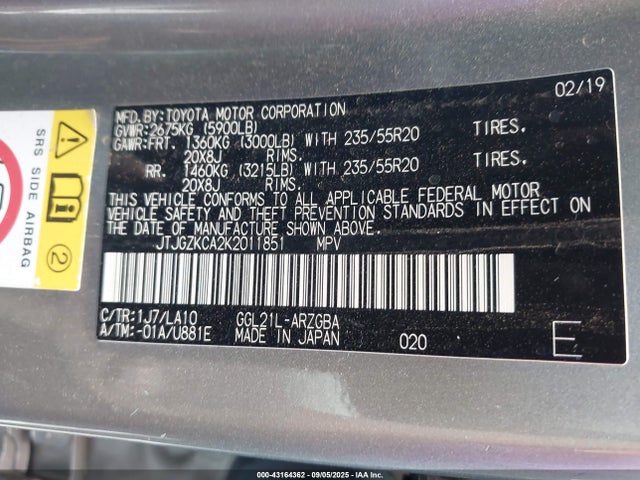 Lexus Rx 350l Luxury 2019 JTJGZKCA2K2011851 Image 9