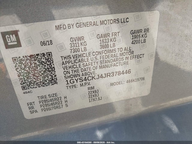 2018 CADILLAC ESCALADE 1GYS4CKJ4JR378446 Photo 8