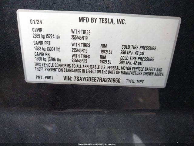 Tesla 2024 2024 7SAYGDEE7RA228960 Image 9