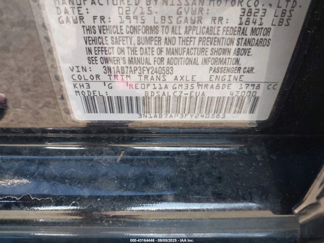 3N1AB7AP3FY240583 Nissan Sentra