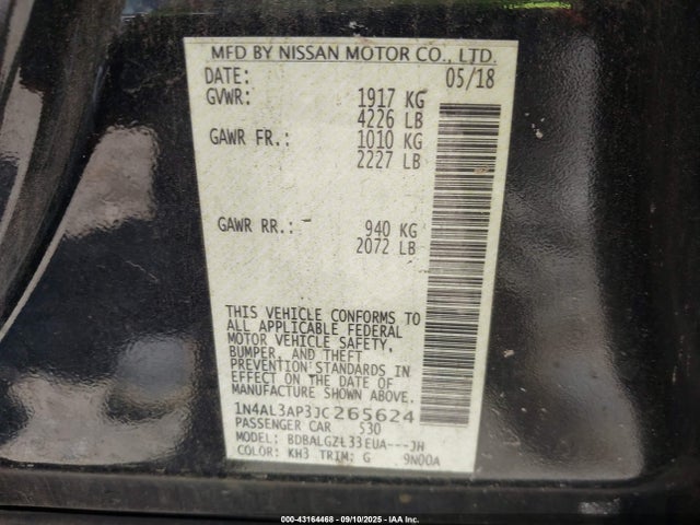 1N4AL3AP3JC265624 Nissan Altima
