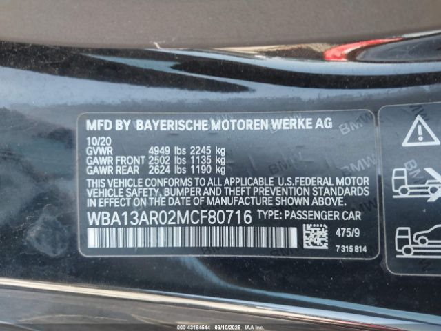 2021 BMW M440I WBA13AR02MCF80716 Photo 8