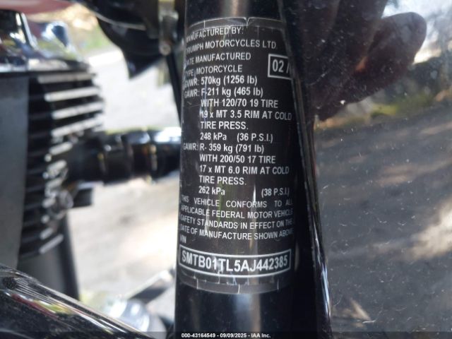 2010 TRIUMPH MOTORCYCLE THUNDERBIRD SMTB01TL5AJ442385 Photo 9