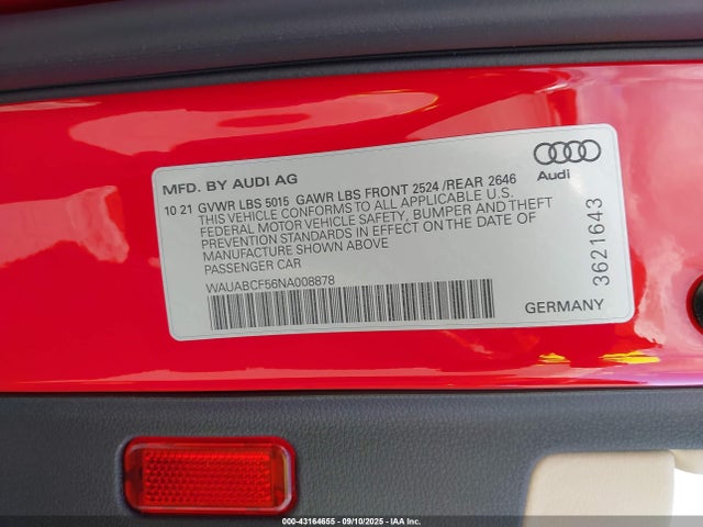 2022 AUDI A5 SPORTBACK WAUABCF56NA008878 Photo 8
