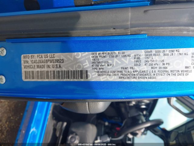 2023 JEEP WRANGLER 1C4GJXAG8PW539523 Photo 8