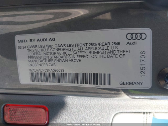 2024 AUDI A5 SPORTBACK WAUFACF53RA095038 Photo 8