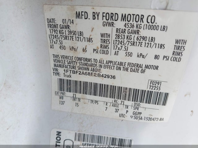 Ford F-250 2014 1FTBF2A68EEB42936 Image 9