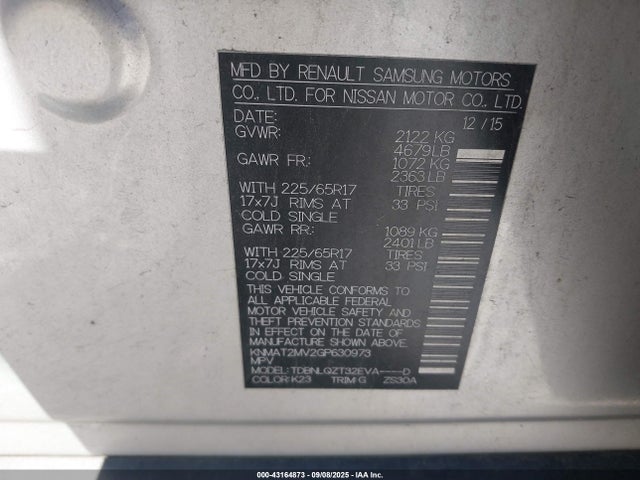 Nissan 2016 2016 KNMAT2MV2GP630973 Image 9