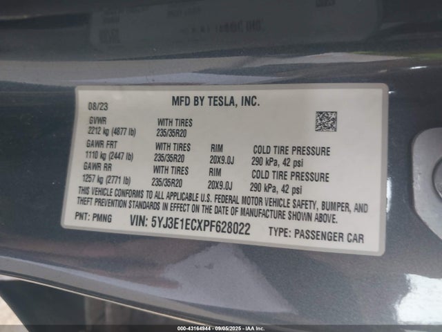 2023 TESLA MODEL 3 5YJ3E1ECXPF628022 Photo 8