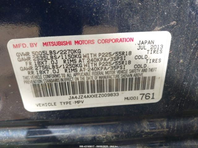 2014 MITSUBISHI OUTLANDER JA4JZ4AXXEZ009833 Photo 8