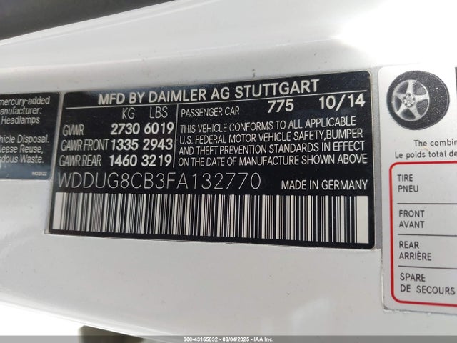 WDDUG8CB3FA132770 Mercedes-Benz S-Class