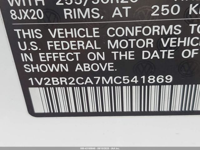 2021 VOLKSWAGEN ATLAS 1V2BR2CA7MC541869 Photo 8